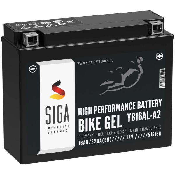 SIGA Gel Motorradbatterie YB16AL-A2 16Ah 12V